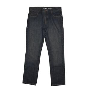 CHILDREN'S PLACE NEW‎ $30 Dark Wash Straight Leg Denim Jean Boy's 12 Husky